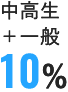 中高生＋一般10%